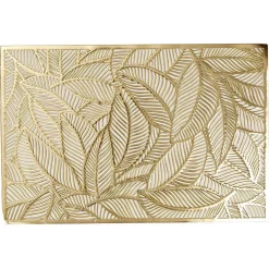 Set de table plastique motif feuillage ajouré doré 45x30 cm