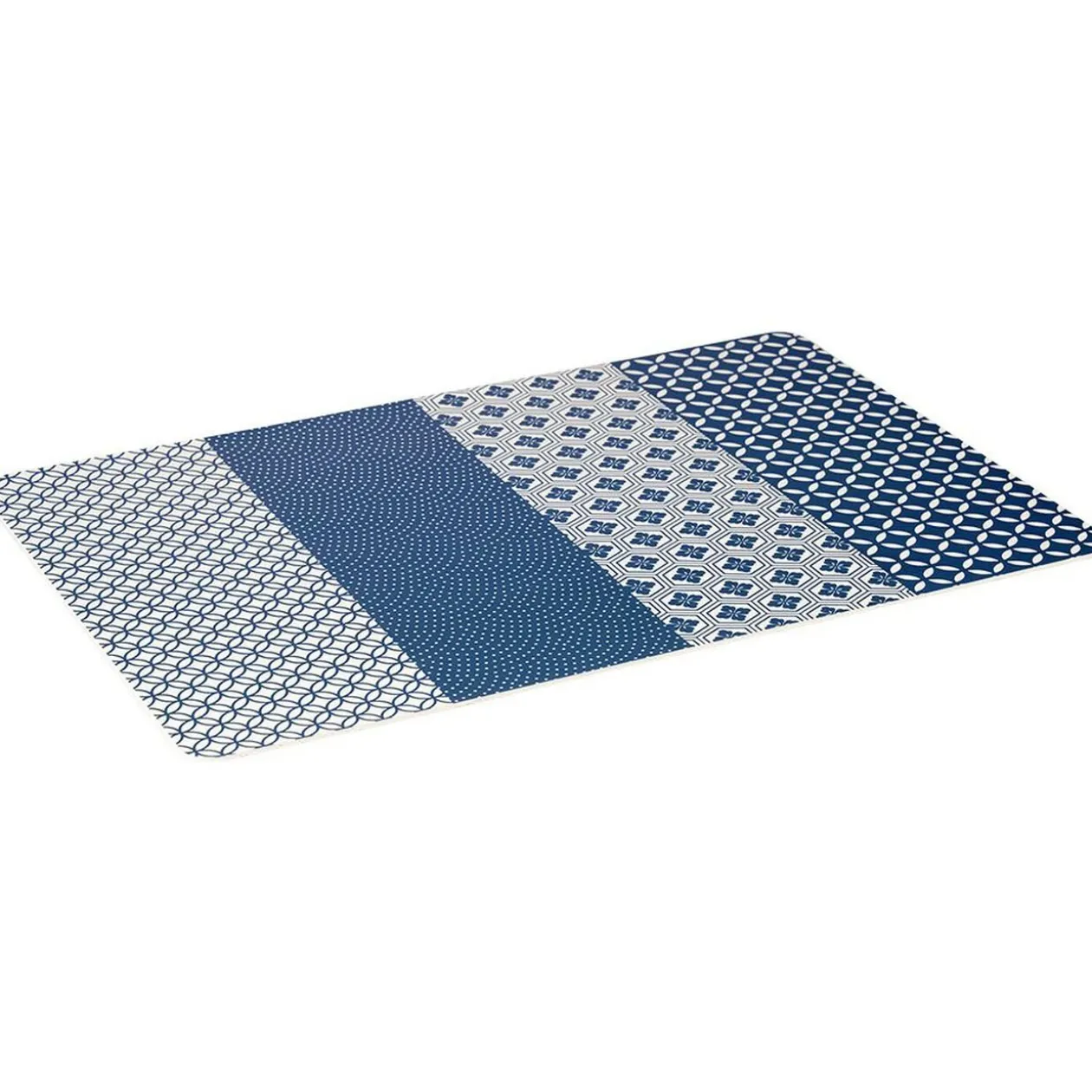 Set de table plastique motif graphique bleu et blanc 45x30 cm