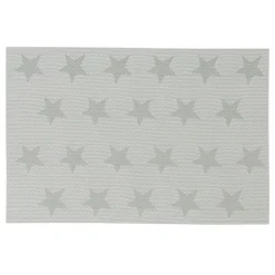 Set de table rectangulaire gris motifs étoiles