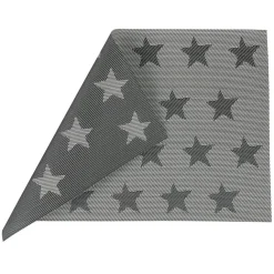 Set de table rectangulaire noir et blanc motifs étoiles