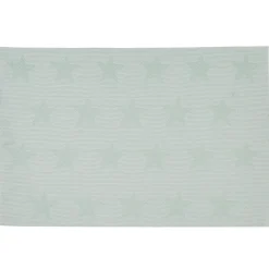 Set de table rectangulaire vert d eau motifs étoiles