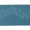 Set de table rectangulaire bleu motif feuilles