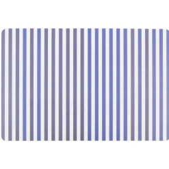 Set de table rectangulaire plastique imprimé Bayadère bleu blanc