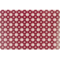 Set de table rectangulaire plastique carreau de ciment rouge blanc