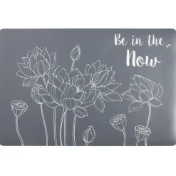Set de table rectangulaire gris motif fleur