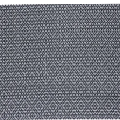 Set de table rectangulaire textilène imprimé losanges noir blanc