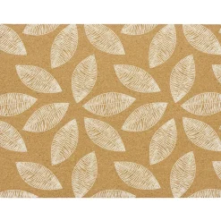 Set de table rectangulaire en liège imprimé feuille naturel blanc