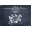 Set de table rectangulaire pvc motif Bistrot noir et blanc 30x45cm