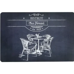 Set de table rectangulaire pvc motif Bistrot noir et blanc 30x45cm
