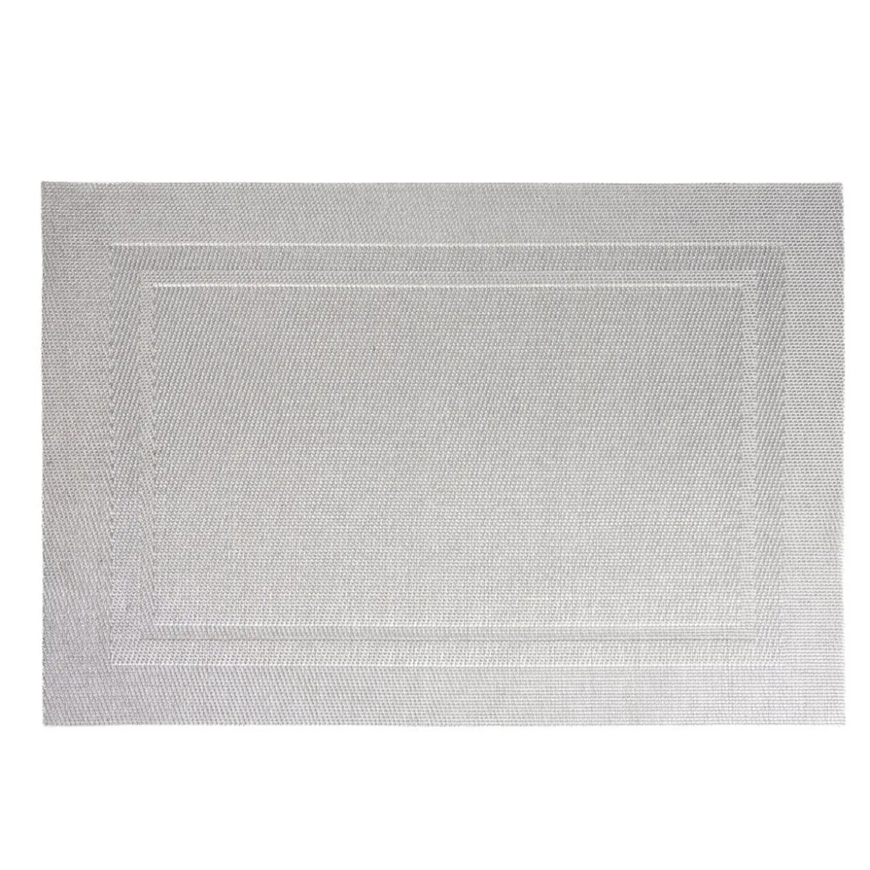 Set de table rectangulaire PVC 30x45cm effet tissé gris