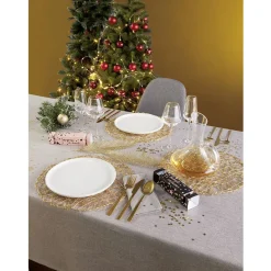 Set de table rond ajouré fil Doré