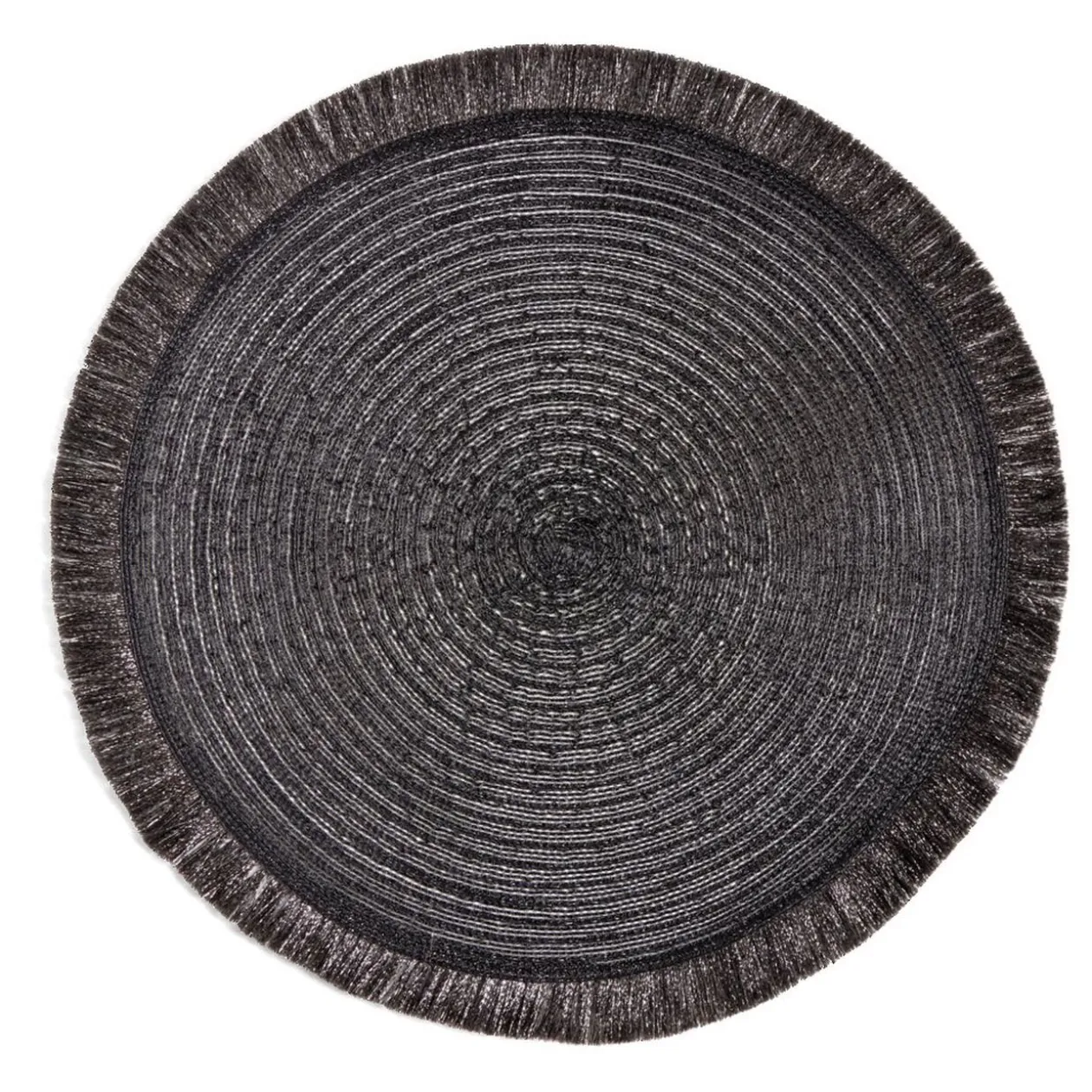 Set de table rond Ø38cm polyester noir x2