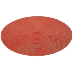 Set de table rond effet paille rouge uni ø38 cm