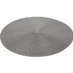 Set de table rond effet paille gris uni ø38 cm