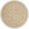 Set de table rond en jute naturel et blanc motif spirale ou pois Ø38cm