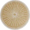 Set de table rond en jute naturel et blanc motif soleil ou vague Ø38cm