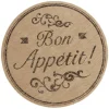 Set de table rond en jute avec inscription bon appétit