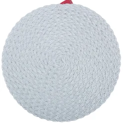 Set de table rond tressé gris