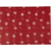 Set de table rouge motifs flocons blancs x10