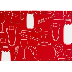 Set de table Ustensiles de cuisine rouge et blanc