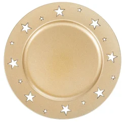Sous assiette décoration doré bordure étoiles