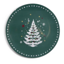 Sous assiette rond vert motif sapin de Noël Ø33cm