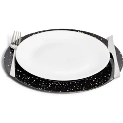 Sous assiette ronde noir et doré Ø33cm