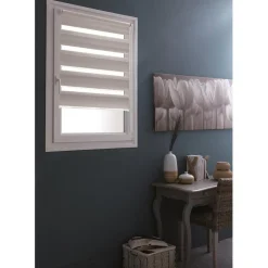 Store enrouleur Jour Nuit Gris clair à visser ou clipser 50x90 cm