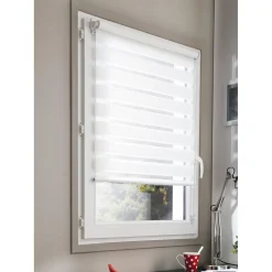 Store enrouleur Jour Nuit Blanc à visser ou clipser 50x90 cm