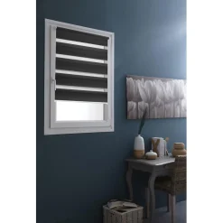 Store enrouleur Jour Nuit Gris anthracite à visser ou clipser 90x185 cm