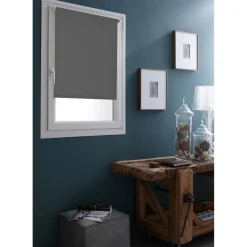 Store enrouleur Occultant uni Gris anthracite à visser ou clipser 50x90 cm