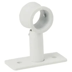 Support court métal blanc pour tringle à rideau Ø2xL7cm