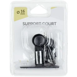 Support court pour tringle métal noir