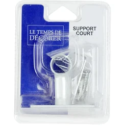 Support court pour tringle blanc métal