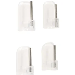 Support de tringle adhésif plastique transparent x4