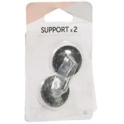 Support de tringle adhésif rond métal noir argenté x2