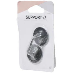 Support de tringle adhésif rond métal noir argenté x2