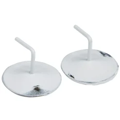 Support de tringle adhésif rond aluminium blanc x2