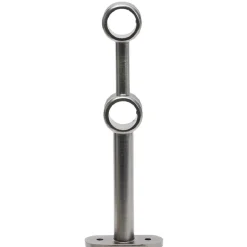 Support double extensible métal gris pour tringle Ø2xL17,5/20cm