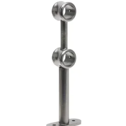 Support double extensible métal gris pour tringle Ø2xL17,5/20cm