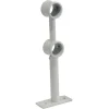 Support double extensible métal blanc pour tringle à rideau Ø20mm