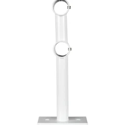 Support double pour tringle blanc métal