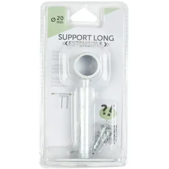 Support long extensible métal blanc brossé argenté