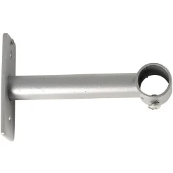 Support long fixe métal gris pour tringle à rideau Ø1,6xL11cm