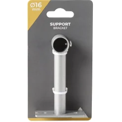 Support long fixe métal gris pour tringle à rideau Ø1,6xL11cm