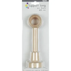 Support long pour tringle bois naturel