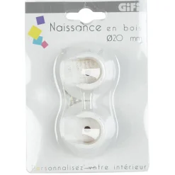 Support naissance pour tringle x2 blanc bois