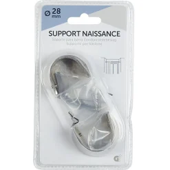 Support naissance pour tringle x2 gris métal