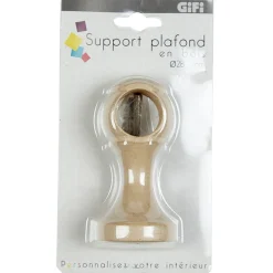 Support plafond pour tringle bois naturel