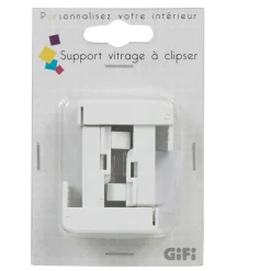Support pour vitrage à clipser plastique blanc x2